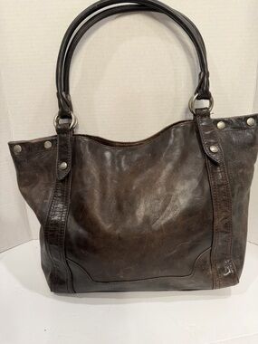 FRYE Dark Brown Leather Tote Bag